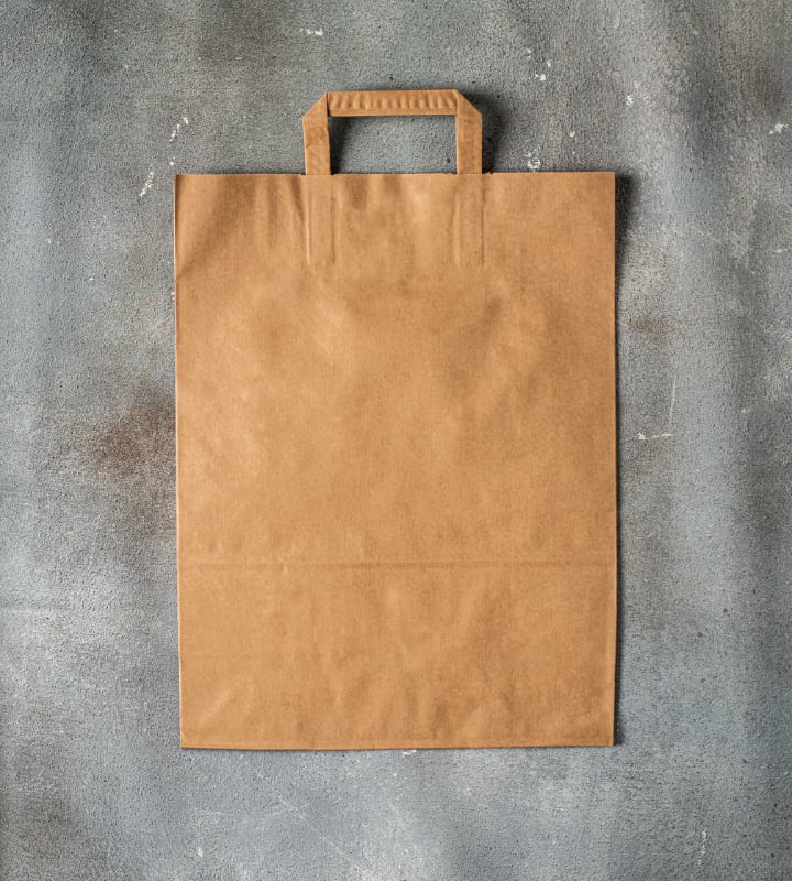 Flat Handle Kraft Paper Bag Brown 320x140x420mm