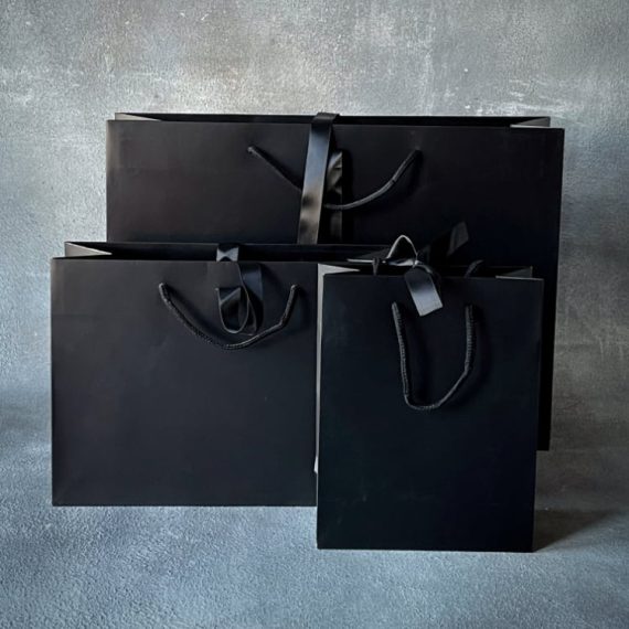 Black gift bags with handles sale