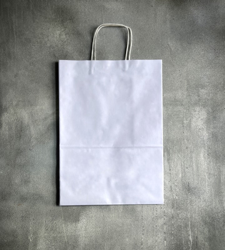 Twisted Handle Kraft Paper Bag White 240x100x320mm 7365