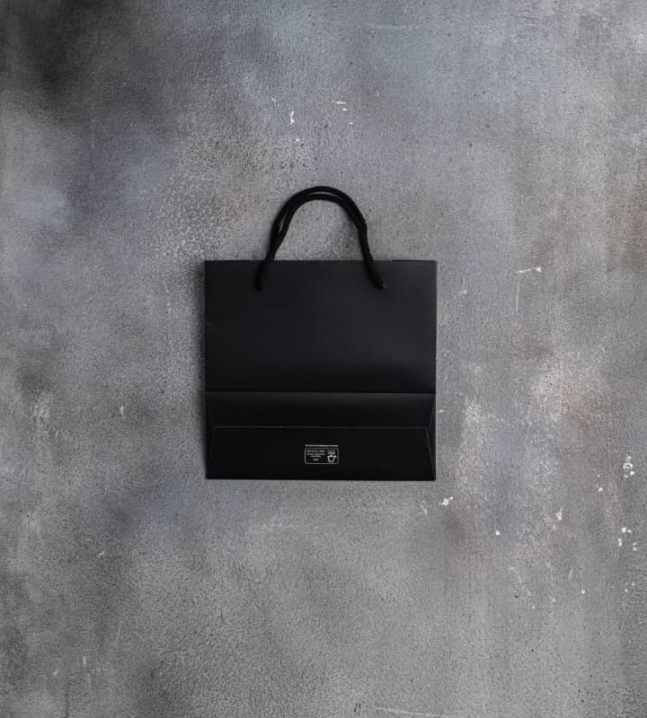 FSC® Black Matt Laminated Rope Handle Paper Bags - 230x90x220mm