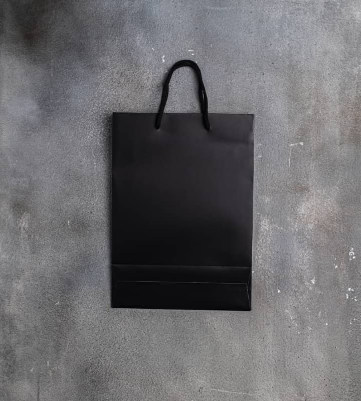 FSC® Black Matt Laminated Rope Handle Paper Bags - 250x80x350mm