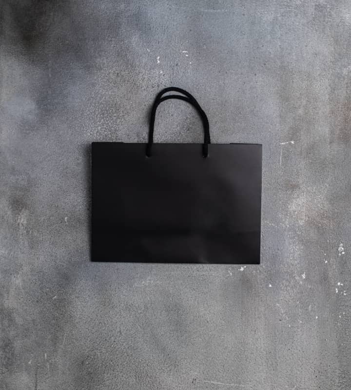 FSC® Black Matt Laminated Rope Handle Paper Bags - 310x120x220mm