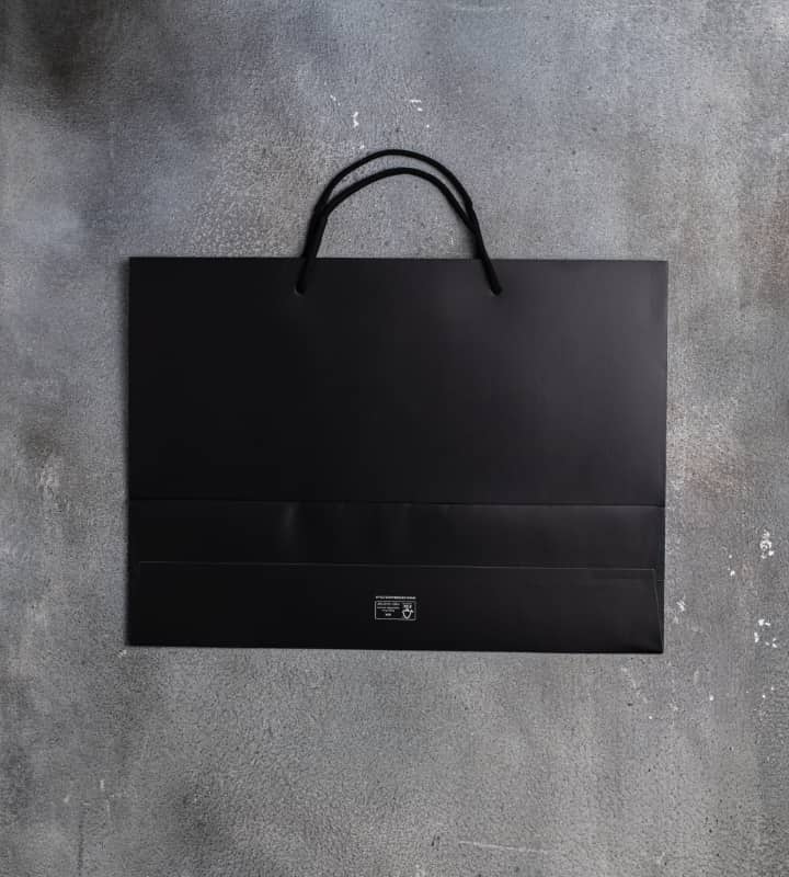 FSC® Black Matt Laminated Rope Handle Paper Bags - 440x120x320mm