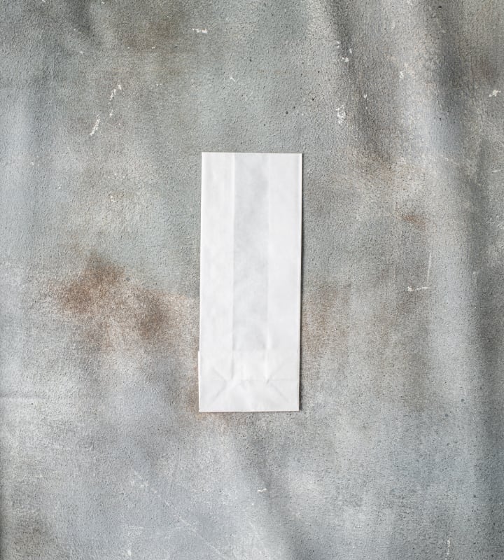 Block Bottom Kraft Paper Bags - White 110x80x300mm