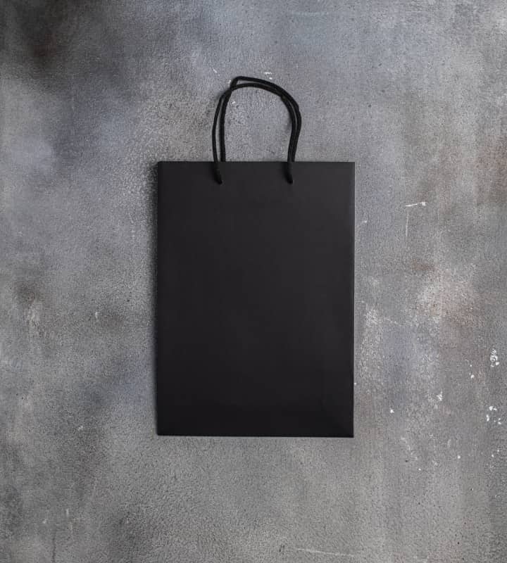 FSC® Black Dyed Rope Handle Paper Bags - 250x80x350mm