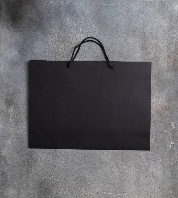 FSC® Black Dyed Rope Handle Paper Bags - 440x120x320mm