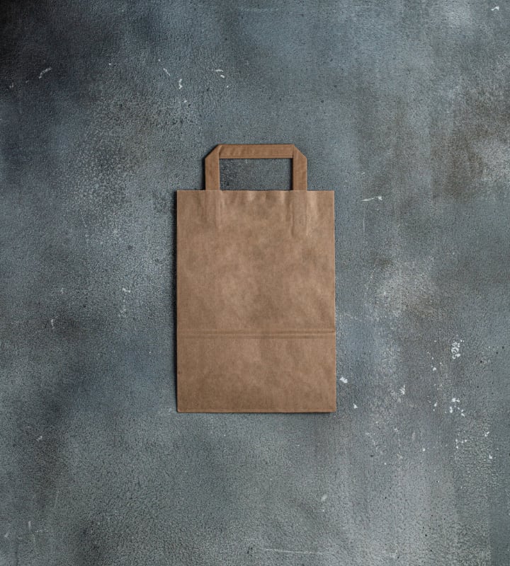 Flat Handle Kraft Paper Bag - Brown 200x100x280mm