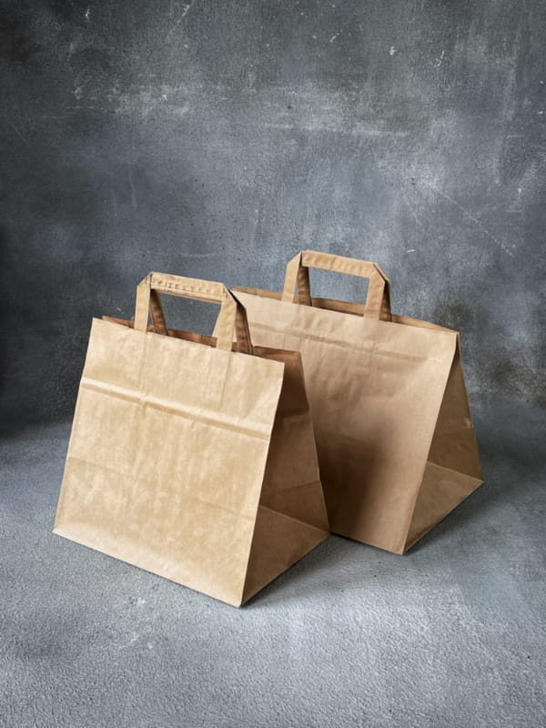 Wide paper bags with handles sale