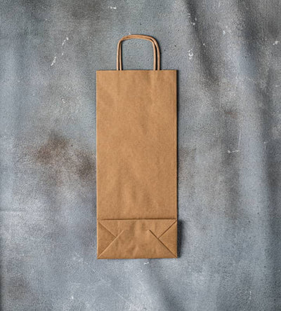 Twisted Handle Kraft Bottle Bag - Brown 160x80x390mm