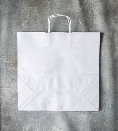 Twisted Handle Kraft Paper Bag - White 400x180x390mm