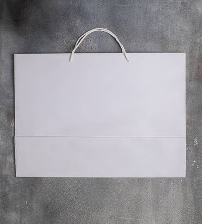 FSC® White Kraft Unlaminated Rope Handle Paper Bags - 550x130x400mm