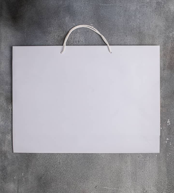 FSC® White Kraft Unlaminated Rope Handle Paper Bags - 550x130x400mm