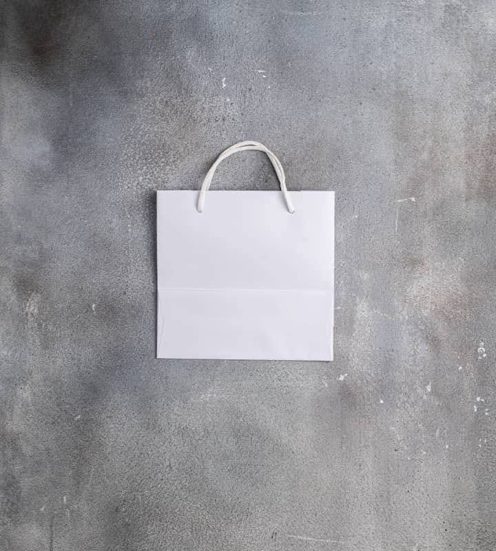 FSC® White Matt Laminated Rope Handle Paper Bags - 230x90x220mm