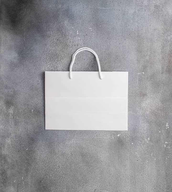 FSC® White Matt Laminated Rope Handle Paper Bags - 310x120x220mm