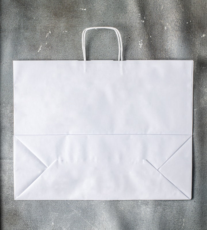 Twisted Handle Kraft Paper Bag - White 500x180x390mm