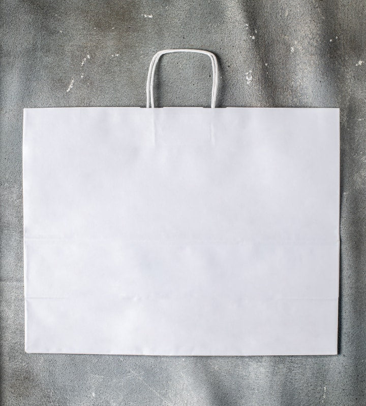 Twisted Handle Kraft Paper Bag - White 500x180x390mm