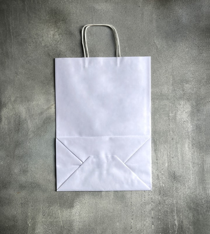Twisted Handle Kraft Paper Bag - White 240x100x320mm